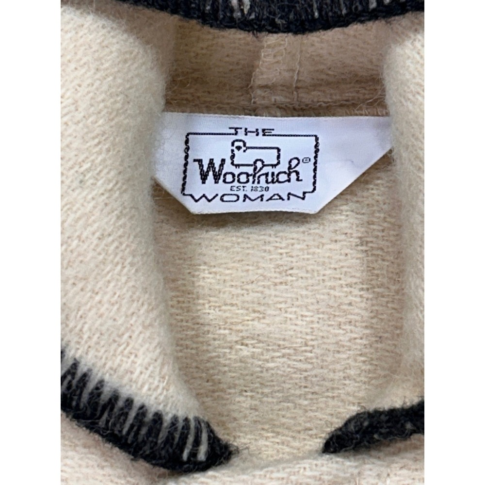 Vintage Woolrich Woman's Large Wool Blend Hooded Stripe Coat Multi Color USA - Picture 6 of 8